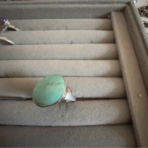 925 sterling sz 8 Elegant Silver and Turquoise Ring
